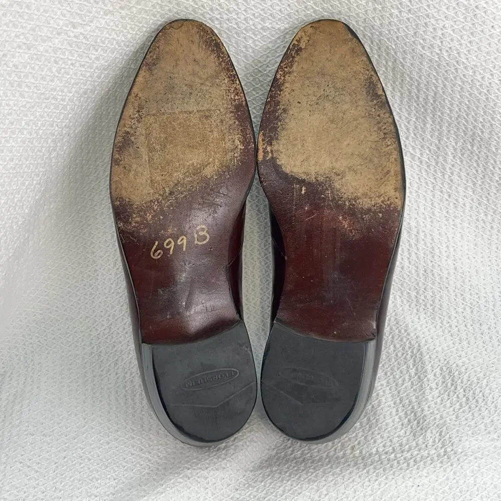 Florsheim Imperial Men’s 8D Burgundy Leather Slip On Loafers Vintage Dress Shoes